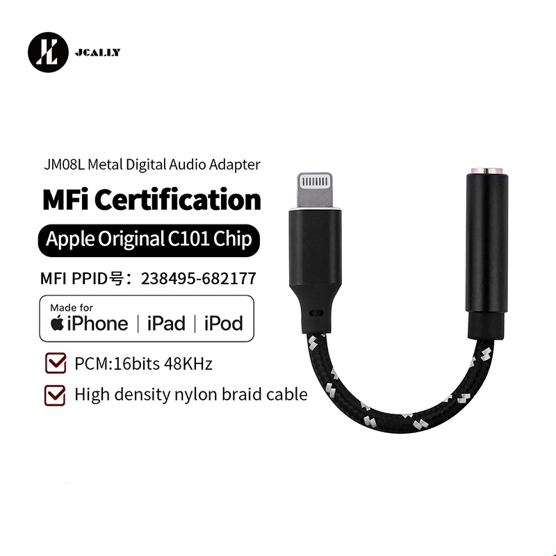 Cáp Chuyển Đổi Âm Thanh JCALLY JM08L C101 3.5mm Cho iOS iPhone