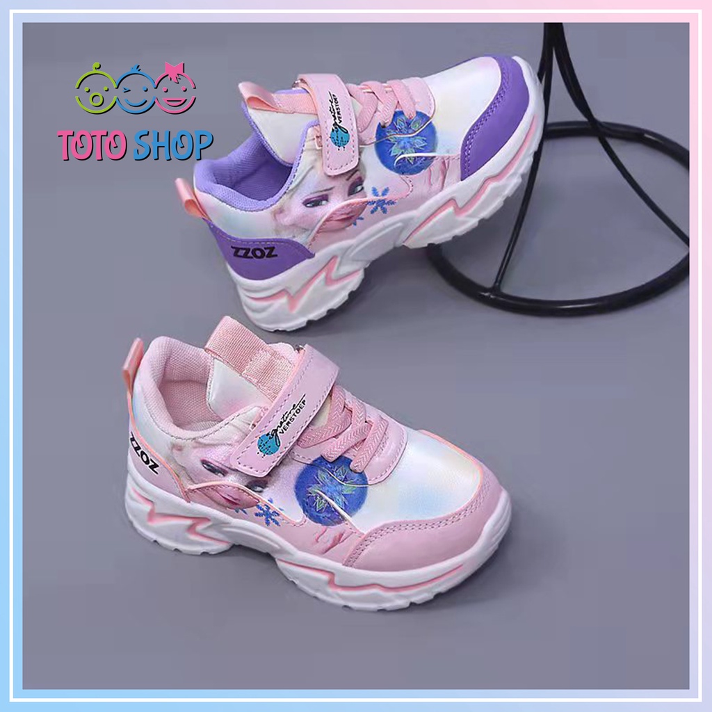 Giày thể thao cao cấp in hình công chúa Elsa cho bé gái