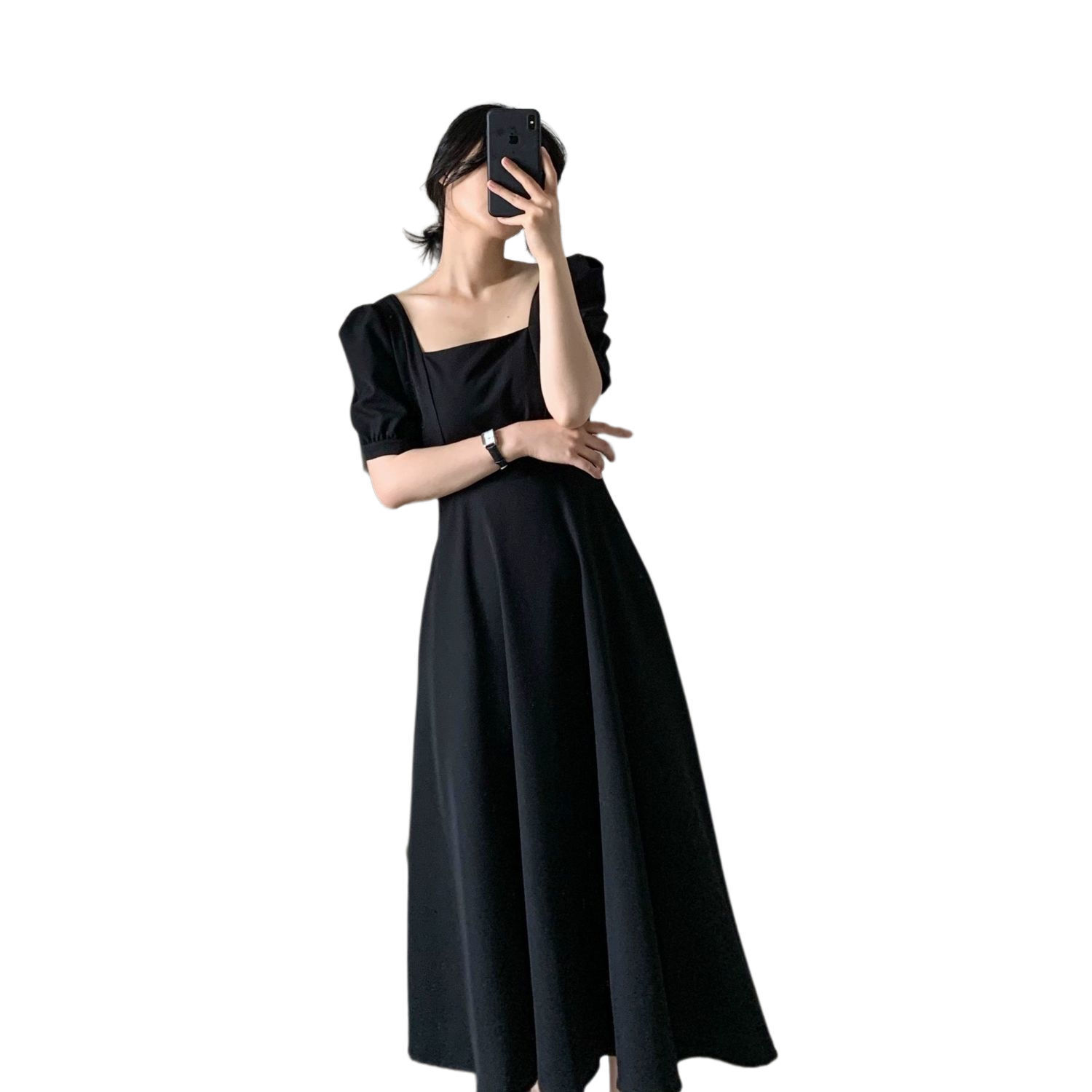 Đầm Nữ Tay Phồng Cổ Vuông Phong Cách Retro | BigBuy360 - bigbuy360.vn
