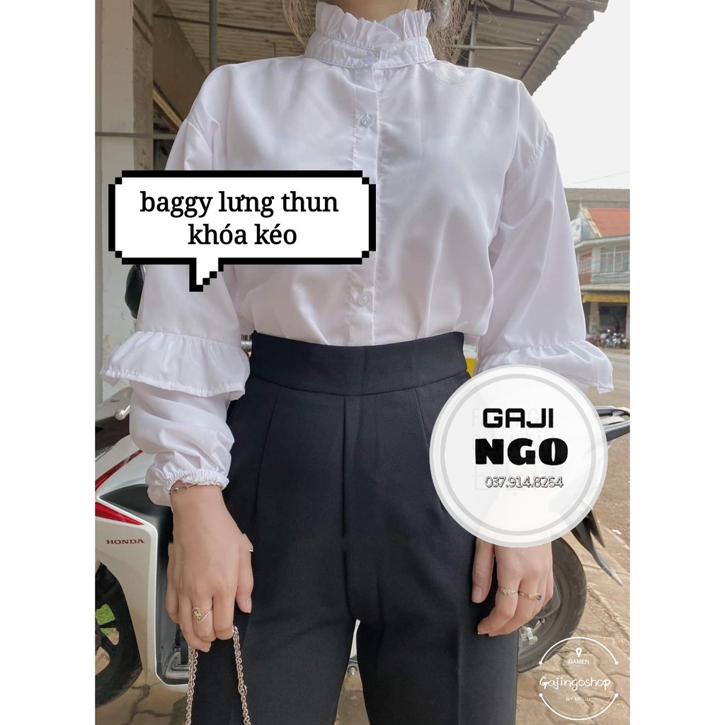 QUẦN BAGGY, QUẦN TÂY CẠP THUN KHÓA KÉO CẠP SIÊU CAO