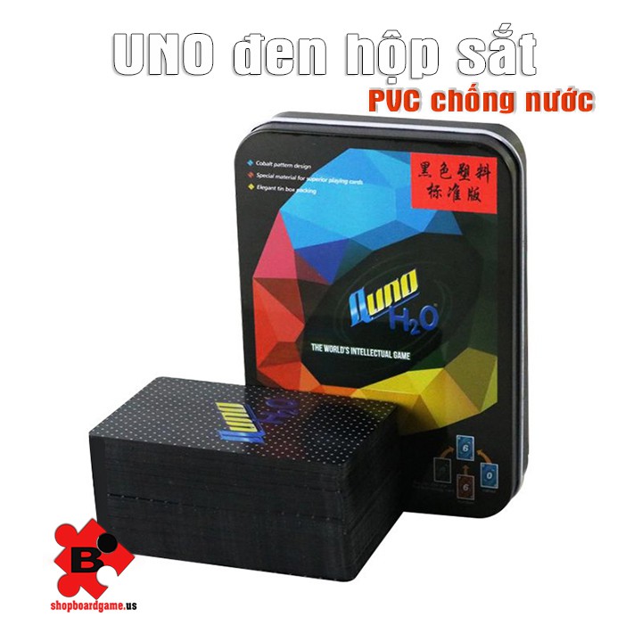 Bài UNO đen kháng nước hộp thiếc cao cấp