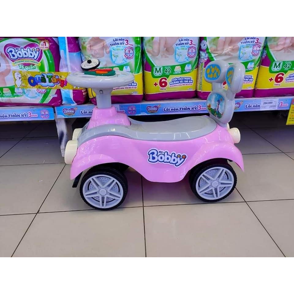 Xe bơi chòi chân CÁC CON THÚ cho bé có nhạc + còi + thùng đồ + tựa lưng (Xe chòi chân cho bé) mom heo
