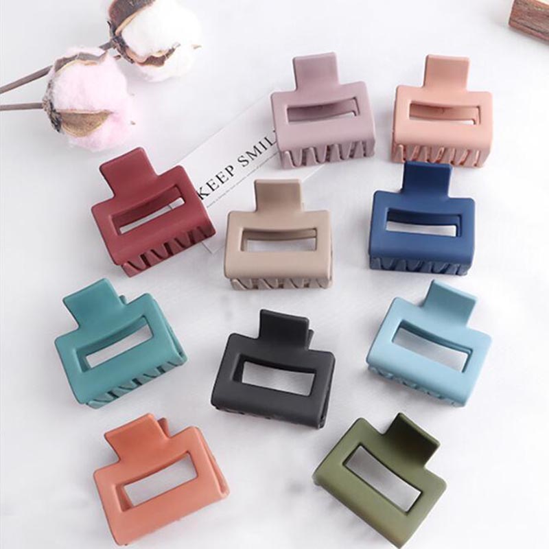 Kẹp Tóc Càng Cua Màu Trơn Kiểu Dáng Hình Học Thời Trang Cho Nữ