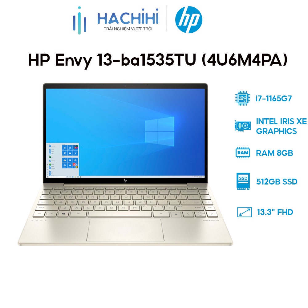 Laptop HP Envy 13-ba1535TU 4U6M4PA i7-1165G7 8GB 512GB Intel Iris Xe Graphics 13.3'