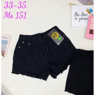 [Bigsize 30-38] Quần Short Jean Nữ Mẫu Trơn Tua Lai Màu Đen
