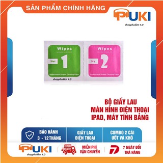 Combo bộ giấy lau màn hình điện thoại, ipad, kính, Máy tính bảng, ống kính.1-2 Miếng