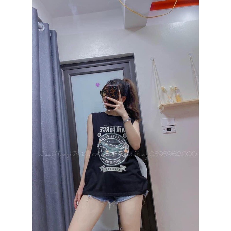 Áo tanktop hình kèm quây(02- máy bay) - hv