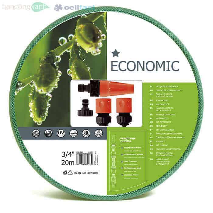 Trọn bộ ống tưới,vòi tưới vườn Cellfast Economic 3/4″ dài 20m (10-102) - ban công xanh