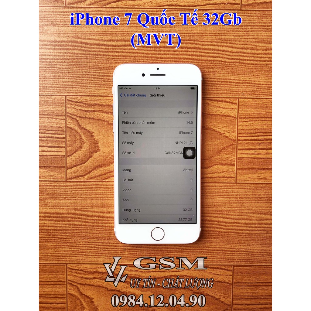 ĐIỆN THOẠI IPHONE 7 QUỐC 32GB ( PIN 100% - MVT)