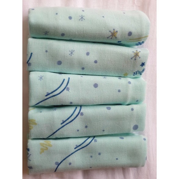 Khăn sữa in hình màu Mipbi (2 lớp )