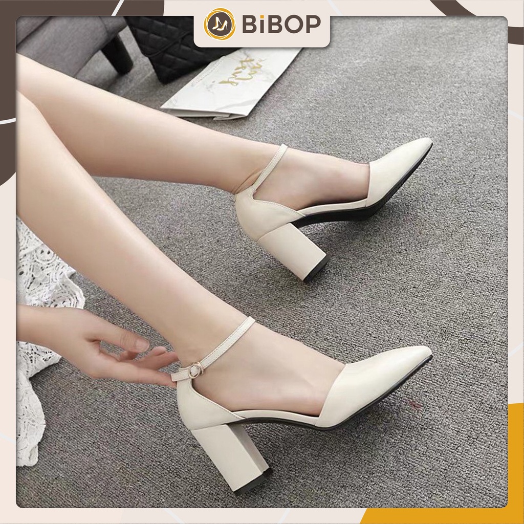 Giày cao gót công sở đế vuông 7 phân đi êm chân, chắc chắn - Giày dép nữ Bibop G01