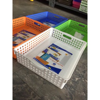 Khay nhựa chữ nhật, rổ nhựa a4 b5 nhựa việt nhật màu trắng