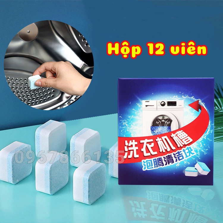 Hộp 12 Viên Vệ Sinh Lồng Máy Giặt Loại Bỏ Chất Cặn Bẩn