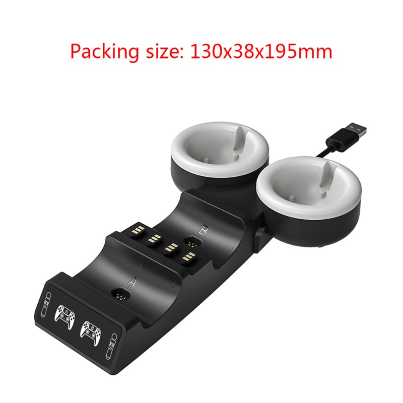 Hình ảnh Đế sạc có đèn LED cho PS5/PS VR MOVE tương thích với bộ điều khiển PS5 màu đen #2