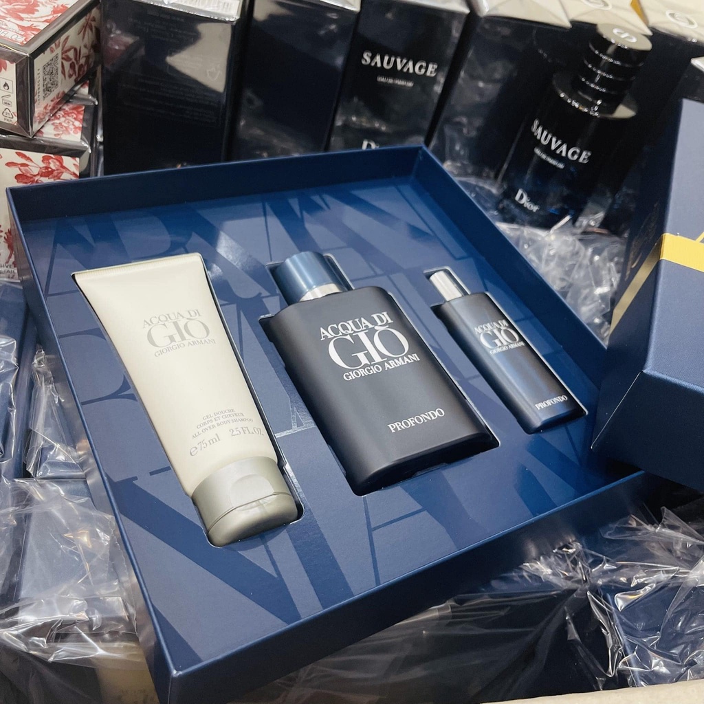 Set 3 món Giiorgio Armani Acqua di Gio Profondo (75ML - 75ML -15ML)