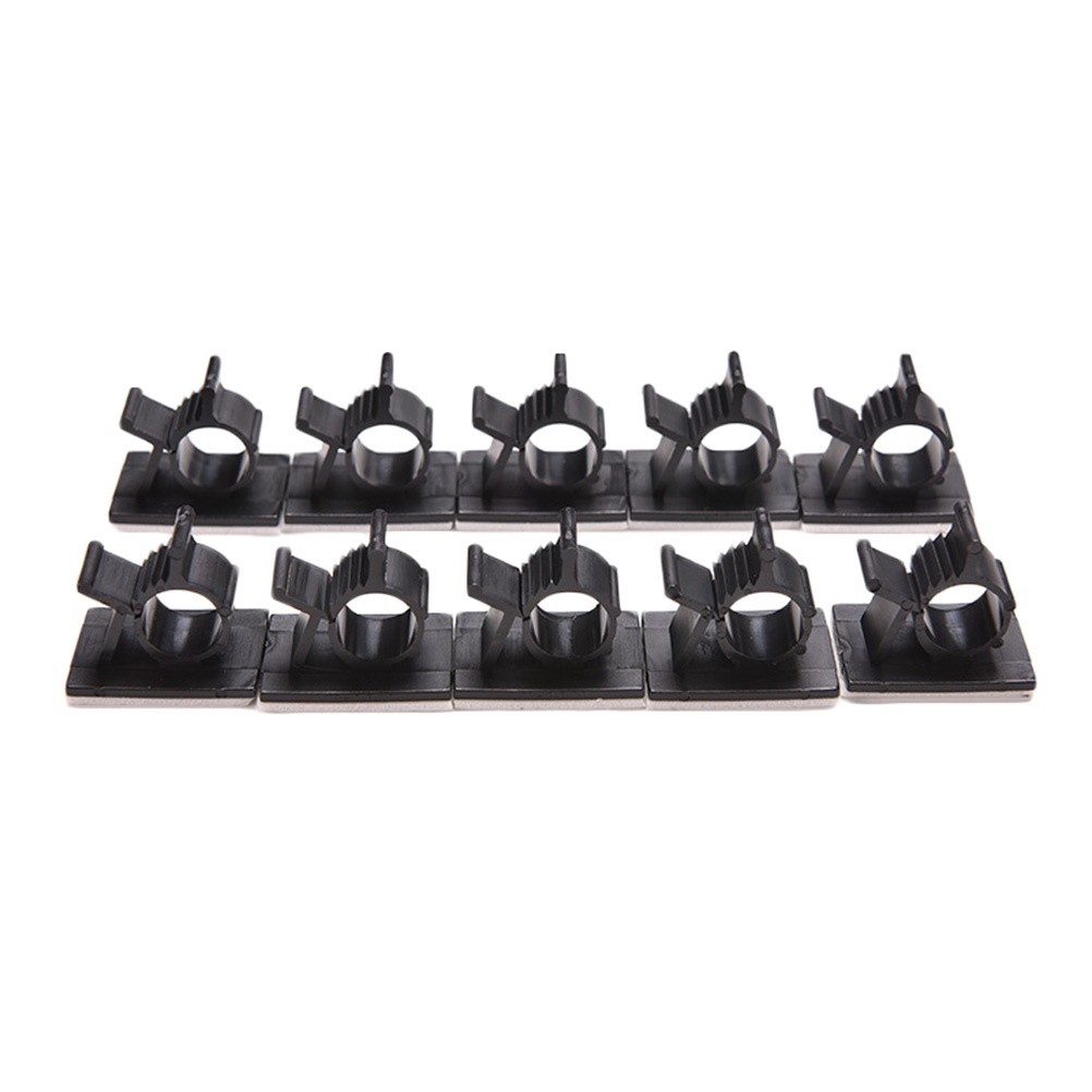 Set 10 Kẹp Nhựa Tự Dính Dây Cáp 13mm Giá Đỡ