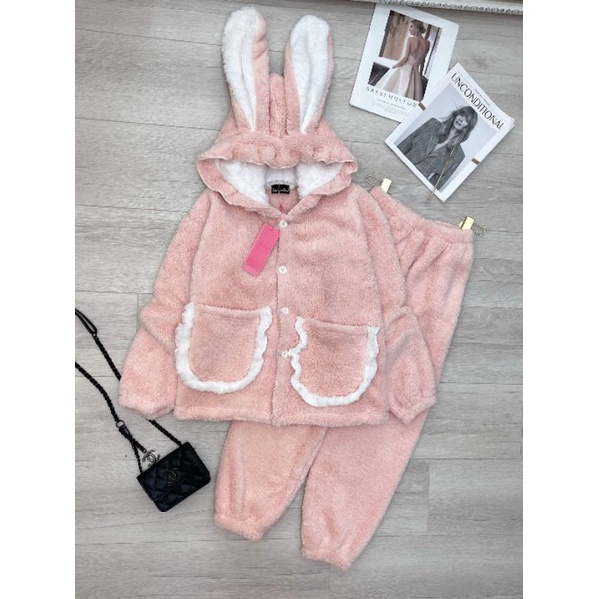 ✅ Pyjama Lông Cừu Thỏ Hồng Cute | BigBuy360 - bigbuy360.vn