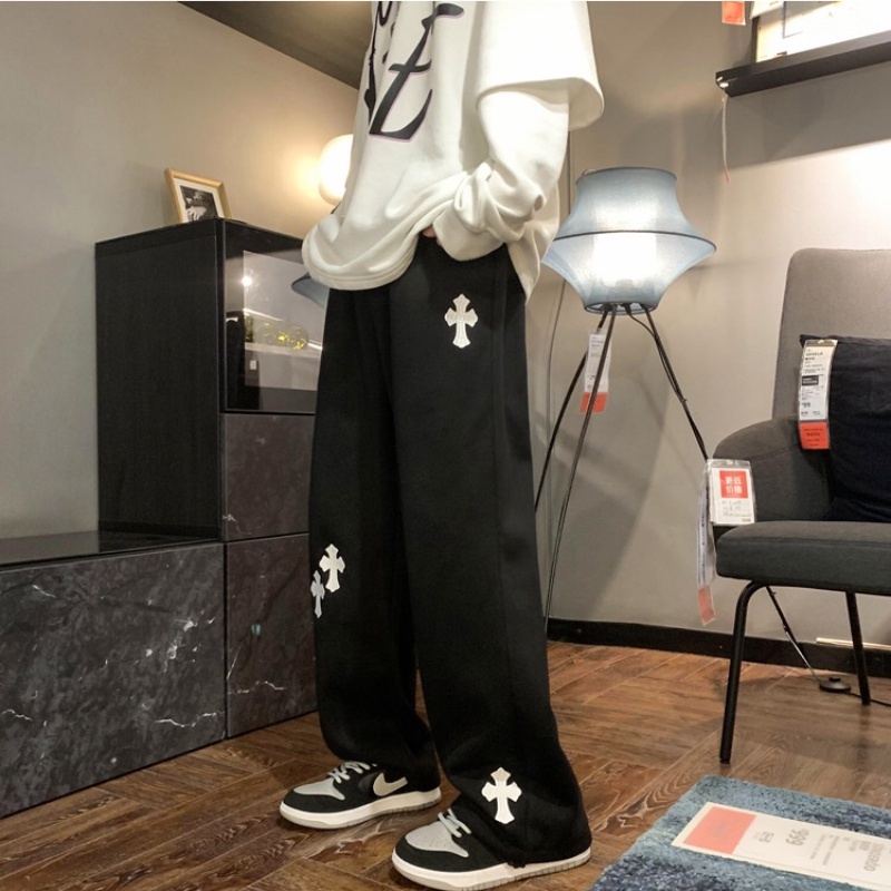 Quần dài ống rộng phong cách Âu Mỹ thời trang thu đông mới năm 2022 cho nam