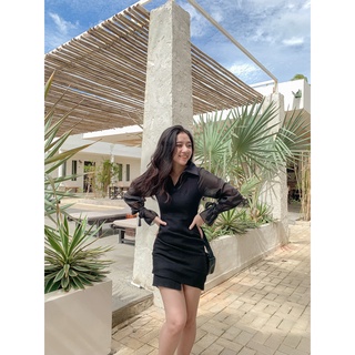 Đầm Katleen - Đầm yếm phối cổ sơ mi