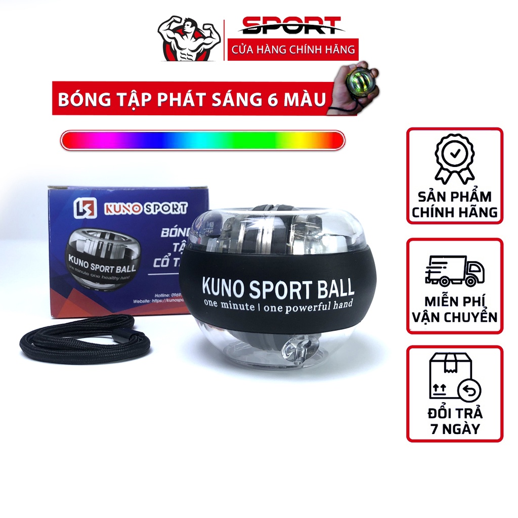 bóng tập cổ tay cầu lông, bóng tập tay đèn xoay 7 màu, rèn luyện cơ cánh tay lực cổ tay
