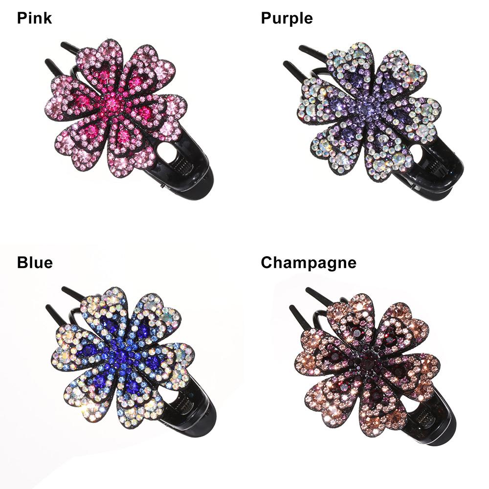 JUNE Kẹp Tóc Mỏ Vịt Đính Kim Cương Giả Thanh Lịch Linh Hoạt Bền Bỉ