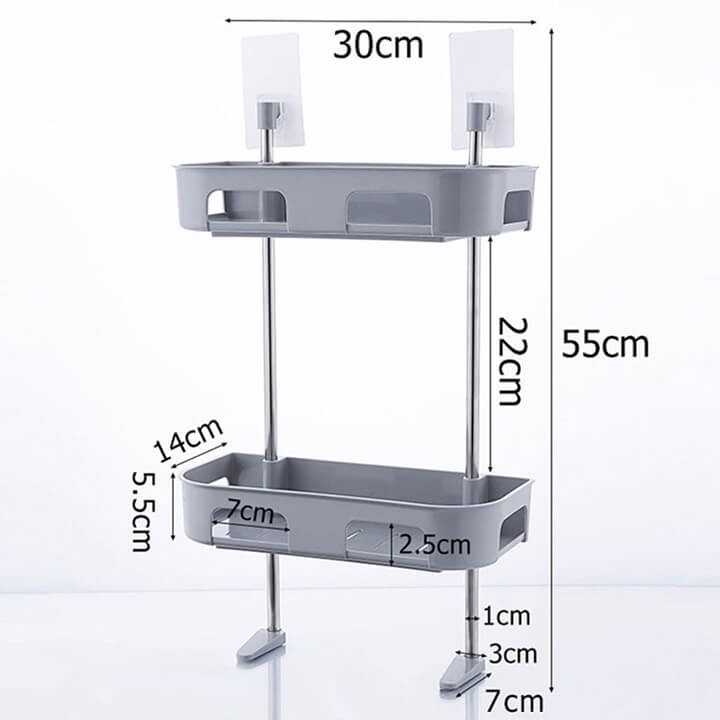 Kệ 2 tầng để trên bồn cầu nhà vệ sinh toilet, nhà tắm dán tường tiết kiệm không gian