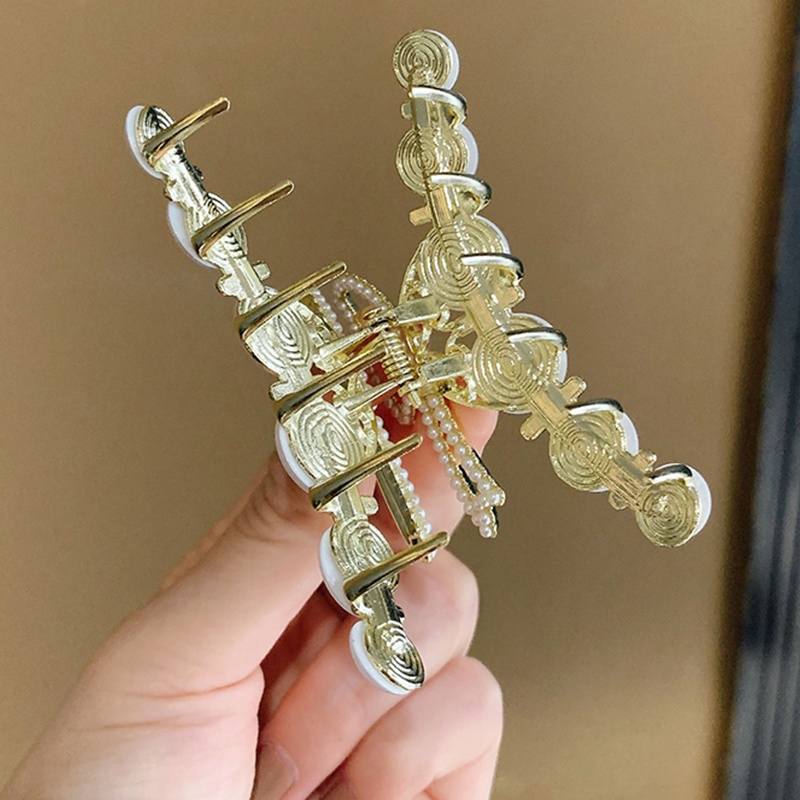 Kẹp Tóc Hình Bướm / Cá Mập Đính Đá Opal / Ngọc Trai Nhân Tạo Phong Cách Hàn Quốc