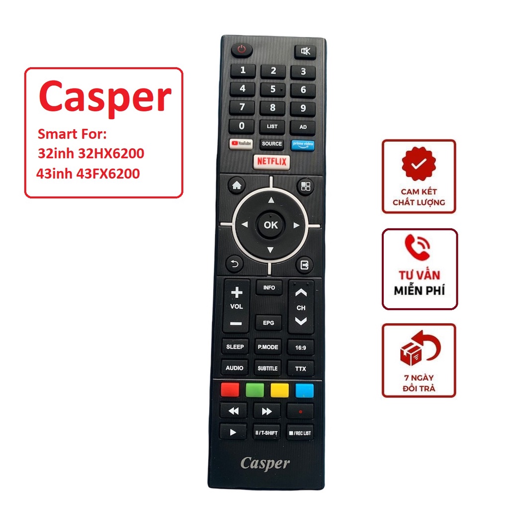 Điều khiển tivi Casper 32inh 43inh 55inh Smart/Led/Lcd các dòng 32HX6200 43FX6200 Full HD Hàng mới 1
