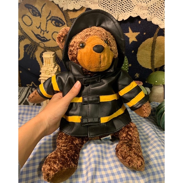 Gấu bông teddy bear vintage lính cứu hoả usa - thú nhồi bông đồ chơi dễ thương phong cách Âu mỹ