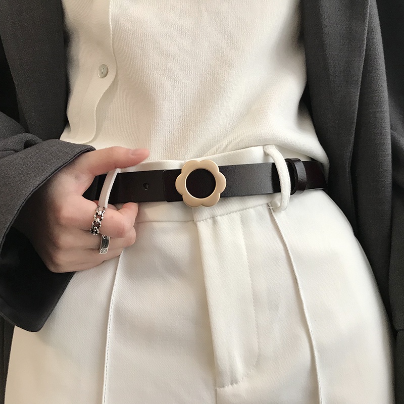 Thắt Lưng Da Khóa Kim Loại Đơn Giản Thời Trang Cho Nữ