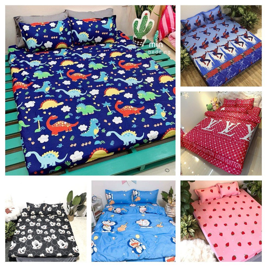 [Free ship-Giá lẻ=sỉ]Ga trải giường 1m cotton poly chuyên sỉ mẫu bơ xanh