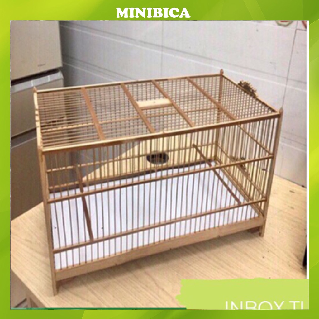 Khung lồng tập lực nan trúc 50*25*30 nan mau 1,1cm phụ kiện lồng chim Minibica LC97
