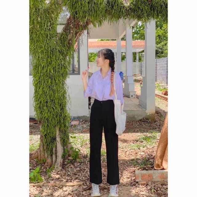 [Mã SKAMFSW175 giảm 10K đơn 50K] [ SIÊU HOT Áo Sơ Mi Trắng Nữ Đi Học Tay Lỡ DH12( Ảnh Thật)