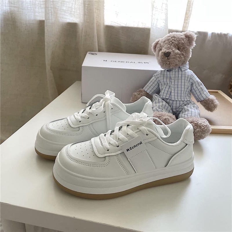 Giầy thể thao trắng có chữ đế bánh mì thời trang Nahada Shop