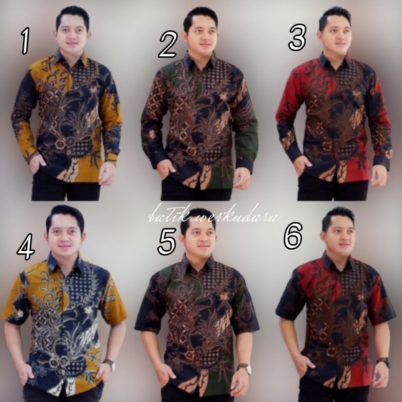 Áo Sơ Mi batik Màu Xanh Lục Bảo Toàn Diện Phong Cách Hiện Đại Cho Nam Văn Phòng Ori Aljaya