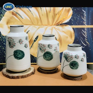 Lọ hoa vẽ tay UNC Việt Nam - Dáng đẹp, vẽ hoa bồ công anh, size 17 cm, 20cm, 25 cm thumbnail
