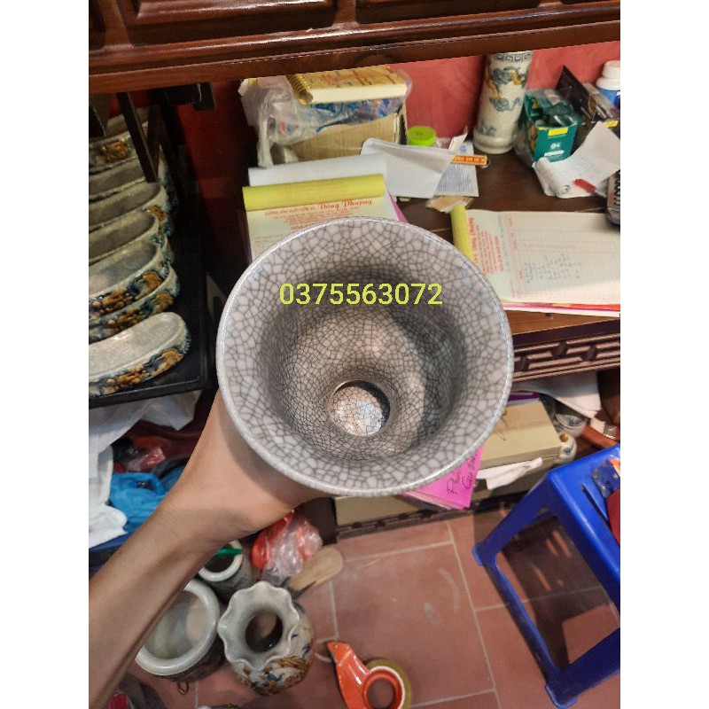 Ly để phật thủ dòng men rạn nổi Bát tràng