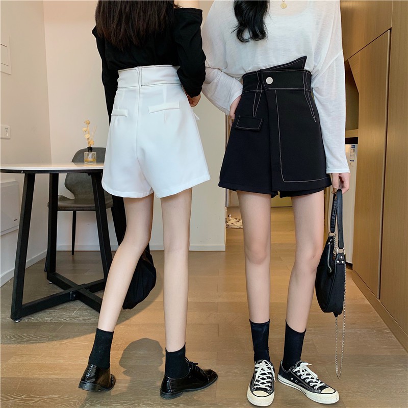 LEEVA - Quần giả váy đắp tà phối viền cá tính CV009