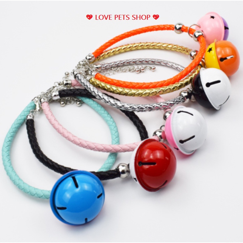 VÒNG CỔ CHO MÈO BỆN DA PU CÓ CHUÔNG LỚN, VÒNG CỔ CHO MÈO (MẪU MỚI) - LOVE PETS SHOP