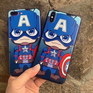 Ốp Marvel Captain OL150 America siêu anh hùng chibi cute in sần 4D theo yêu cầu tất cả các dòng máy