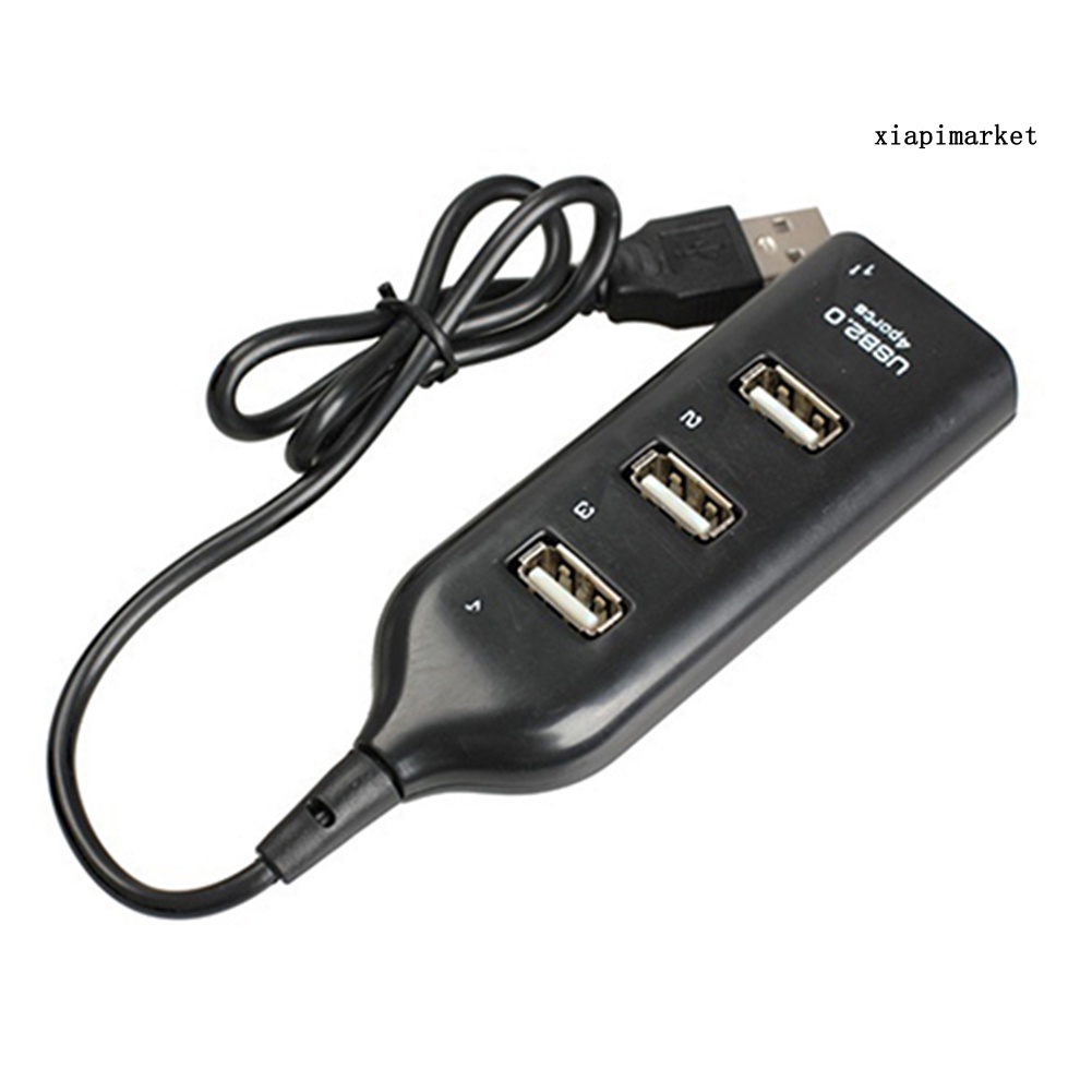 LOP_Black USB 2.0 Hi-Speed 4-Port Splitter Hub Adapter for PC Computer Multi-purpose