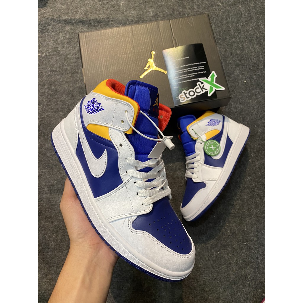 Giày air jordan 1 cổ cao nam-trắng xanh [rep_11]