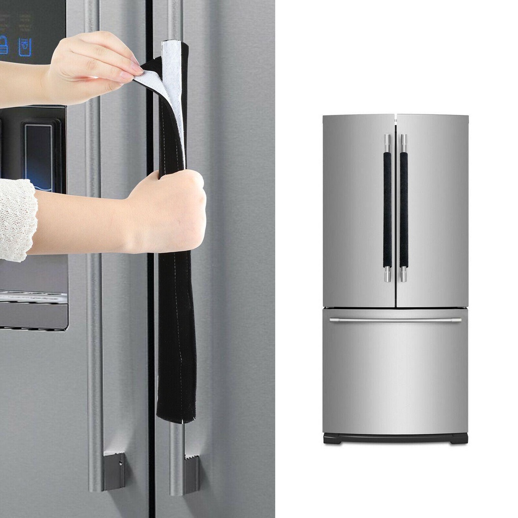 Set 2 Vỏ Bọc Tay Nắm Cửa Tủ Lạnh Mềm Mại Chống Nhòe Trang Trí Nhà Bếp