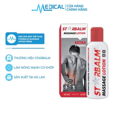 Kem xoa bóp STARBALM Massage Lotion 200ml dùng trước và sau khi chơi thể thao - MEDICAL