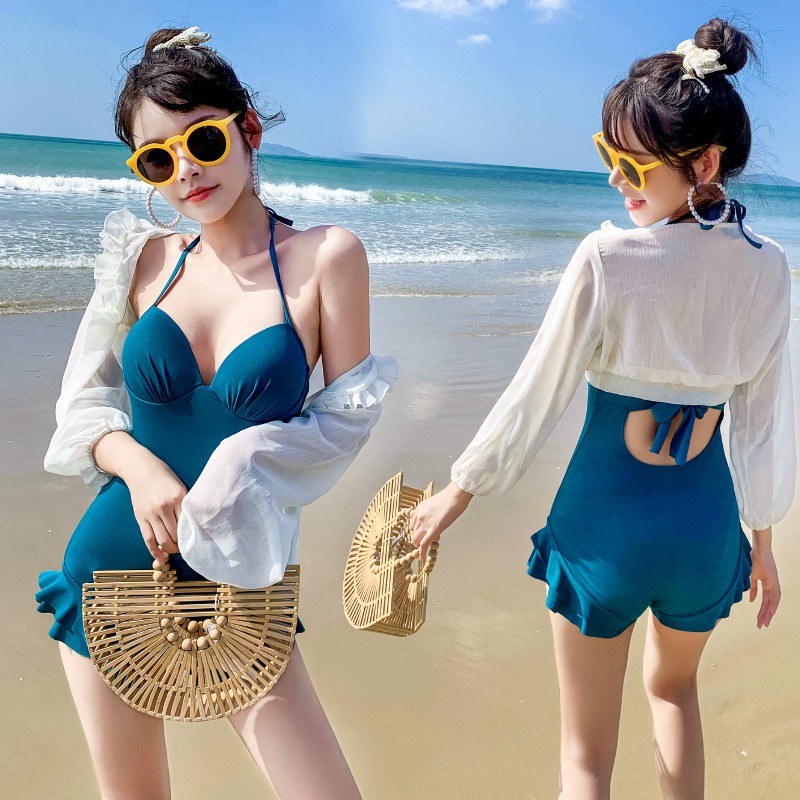 Đồ bơi 1 mảnh bikini đồ bơi kín đáo (kèm áo) đồ bơi hàn quốc