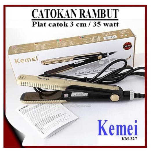 Máy ép, duỗi ,làm thẳng tóc mini giá rẻ làm nóng nhanh ,chuyên nghiệp với 4 mức chỉnh nhiệt Kemei KM 327