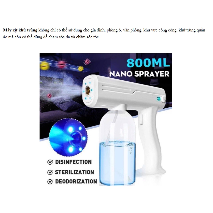 ( Sỉ liên hệ ) Máy phun khử khuẩn cầm tay Atomizer Sử Dụng Công Nghệ Tách Nước Nano Kết Hợp 8 Tia Cực Tím