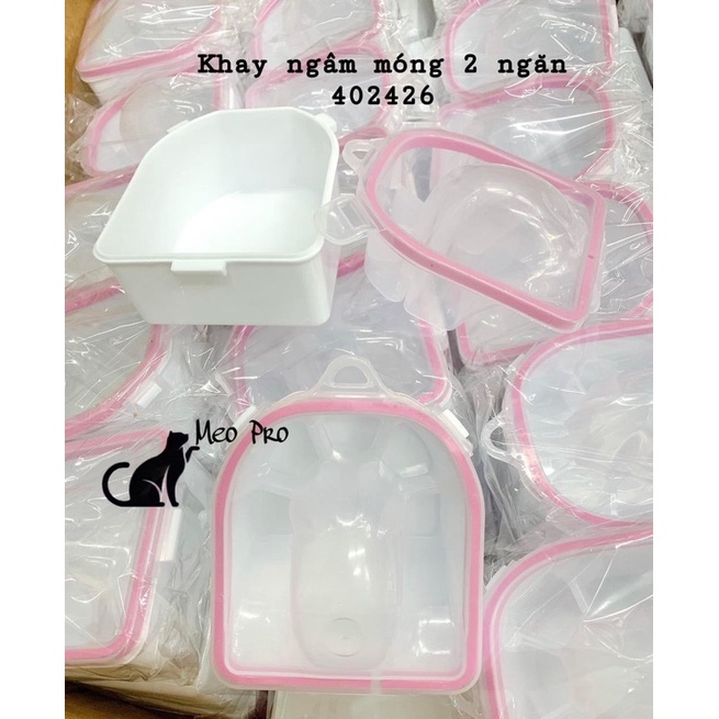 Khay ngâm móng tay chân 2 tầng làm nail chuyên dụng