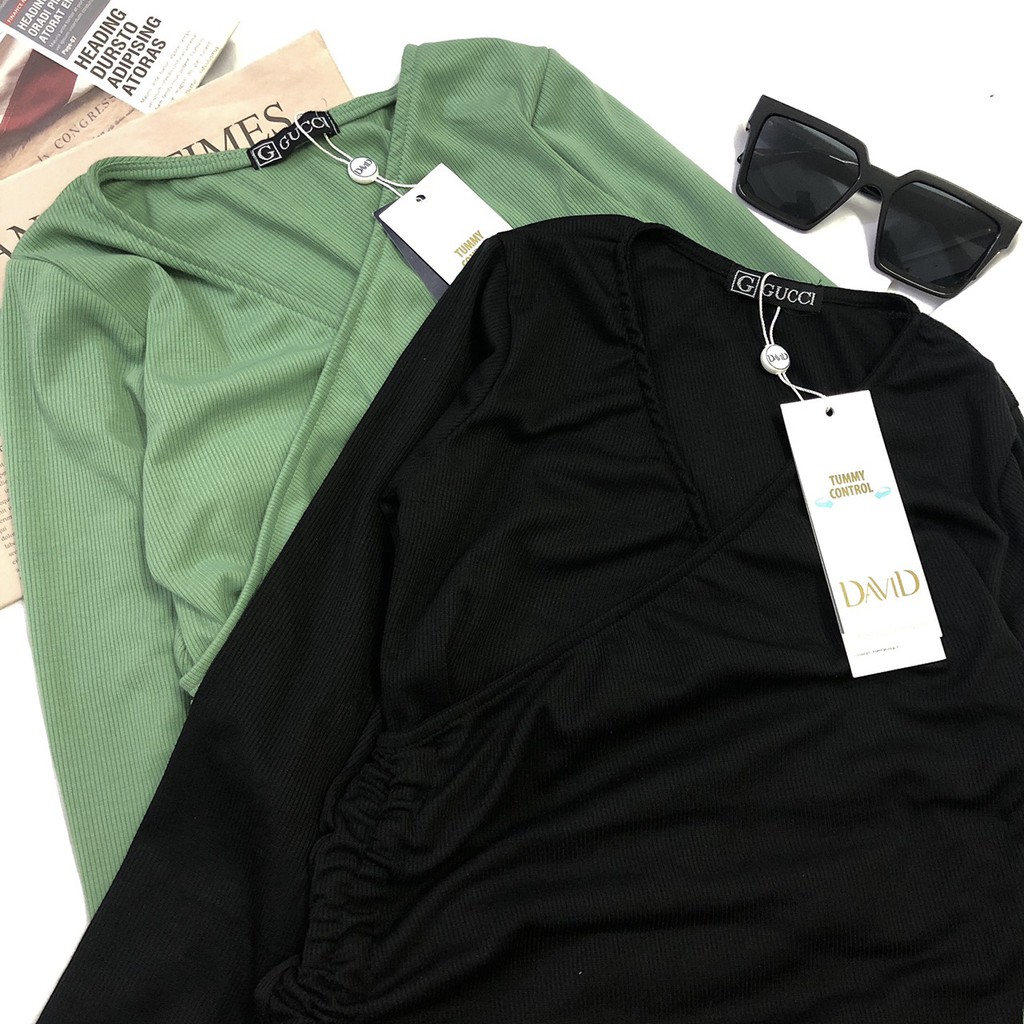 [ Mã FAMAYWA2 giảm 10K đơn 50K] Đầm body tăm cổ chéo rút eo vải mềm co giãn , đầm hotgirl | BigBuy360 - bigbuy360.vn