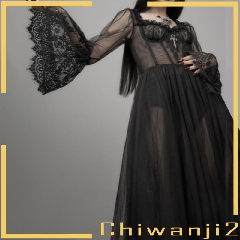 Đầm dài tay ống loe phối ren xuyên thấu gợi cảm cho nữ
 | BigBuy360 - bigbuy360.vn